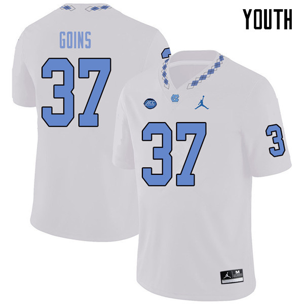 Jordan Brand Youth #37 Zach Goins North Carolina Tar Heels College Football Jerseys Sale-White